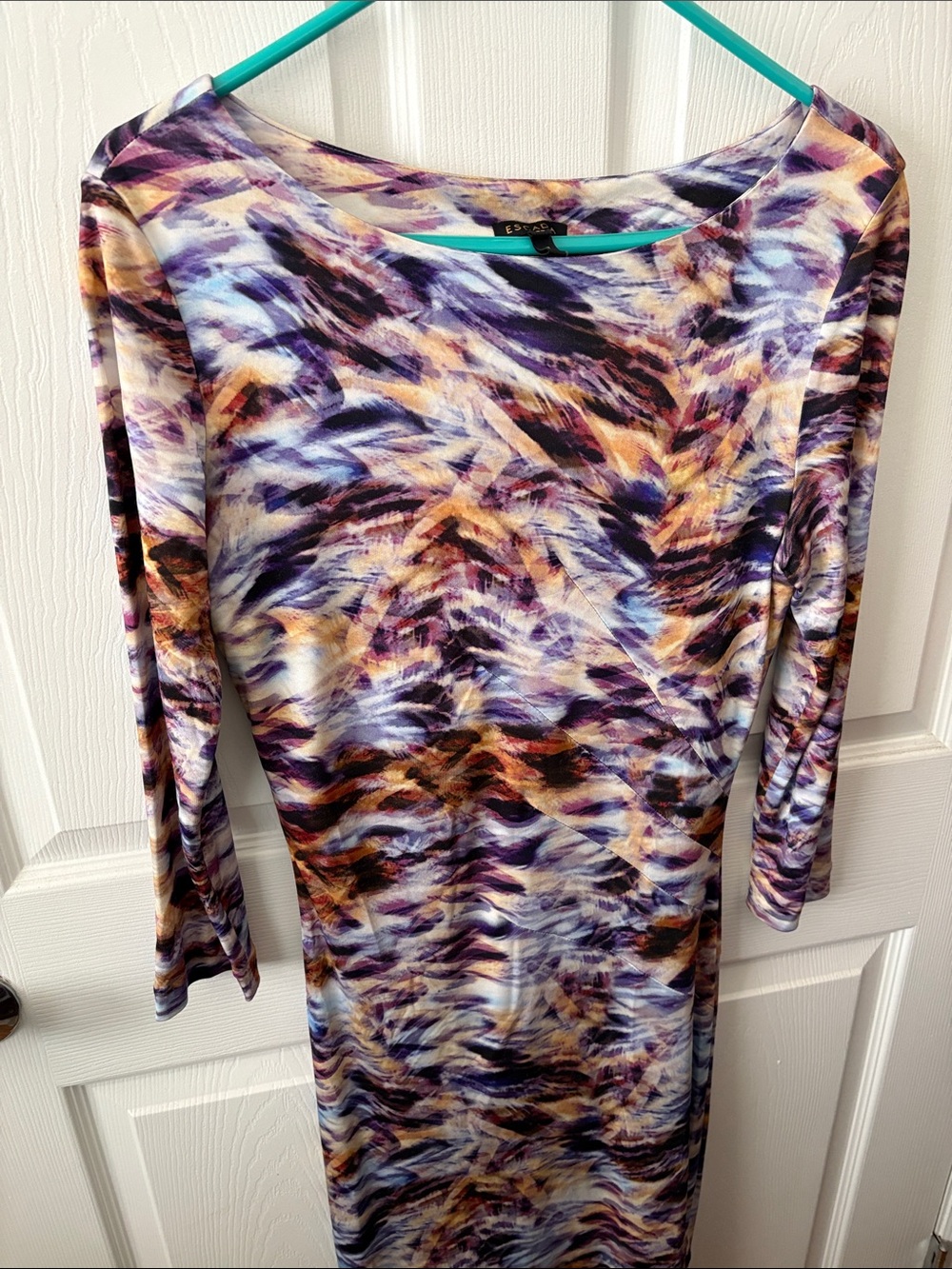 ESCADA Vintage Designer Abstract Print Dress Size 38 New US 6/8 ATA 17”length”44